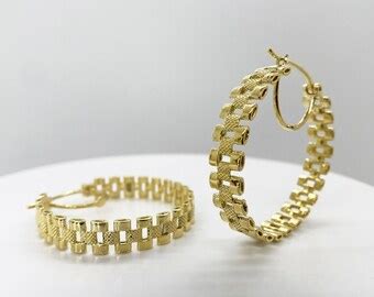 Womens Rolex Hoop Earrings 